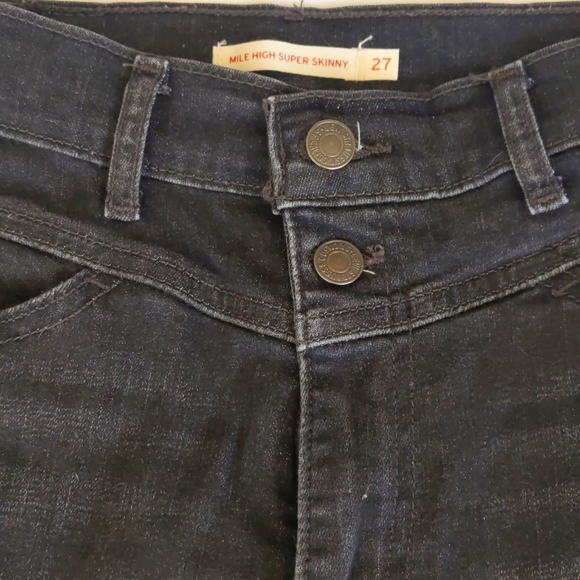 Levi's "mile high super skinny" black denim - Picture 3 of 4